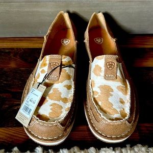 Ariat slip on cow print